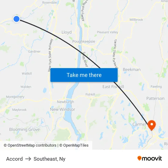 Accord to Southeast, Ny map