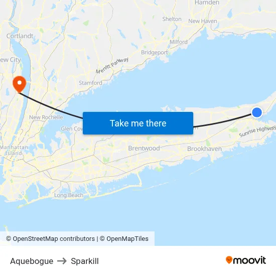 Aquebogue to Sparkill map