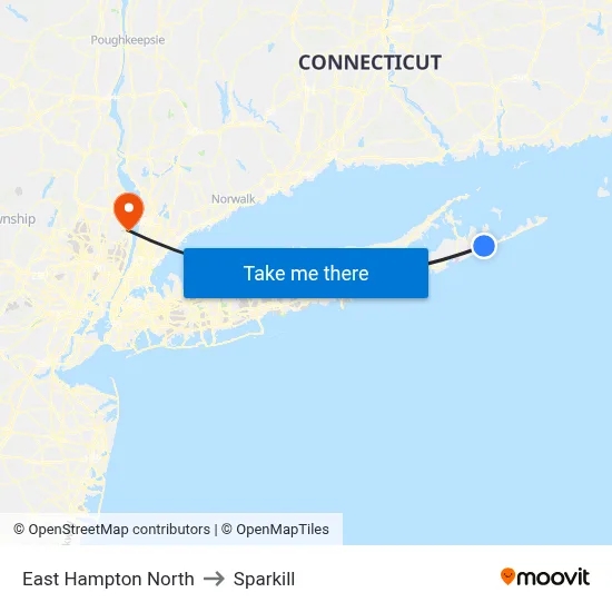 East Hampton North to Sparkill map