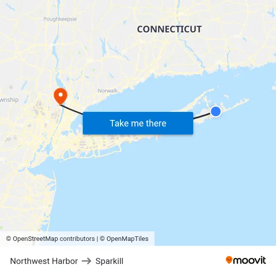 Northwest Harbor to Sparkill map