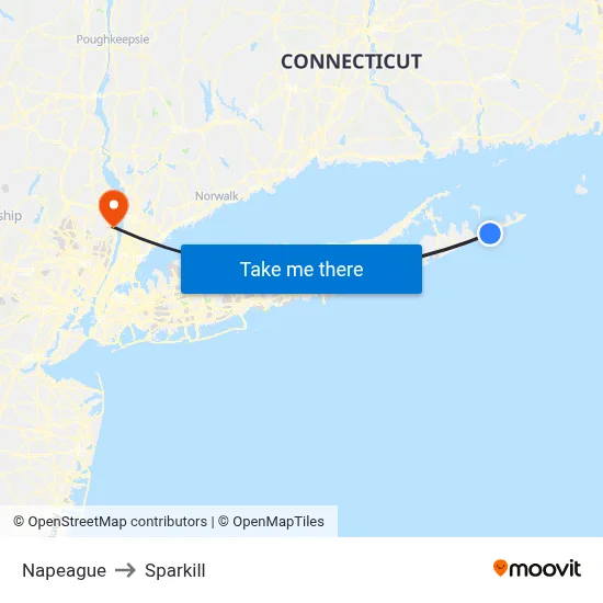 Napeague to Sparkill map