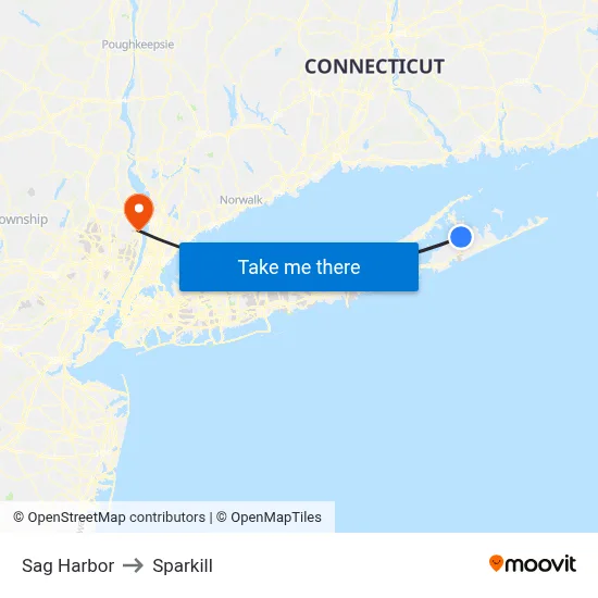 Sag Harbor to Sparkill map