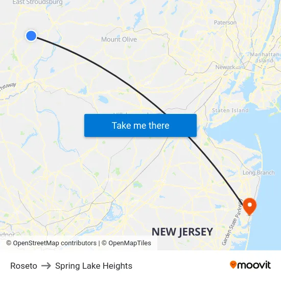 Roseto to Spring Lake Heights map