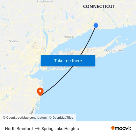 North Branford to Spring Lake Heights map