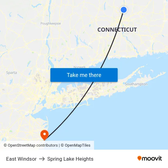 East Windsor to Spring Lake Heights map
