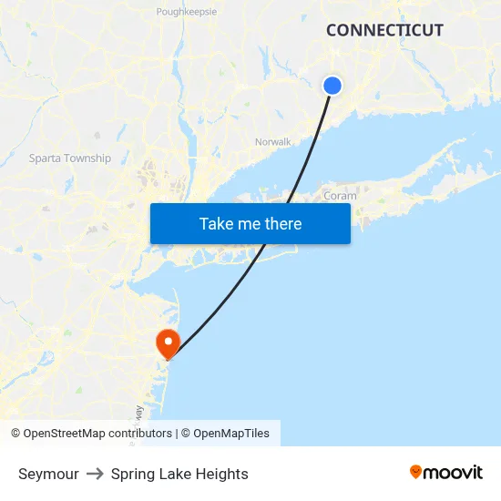 Seymour to Spring Lake Heights map
