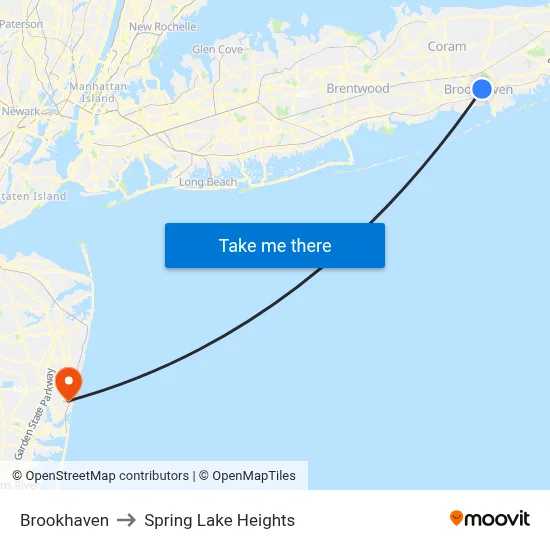 Brookhaven to Spring Lake Heights map