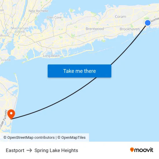 Eastport to Spring Lake Heights map