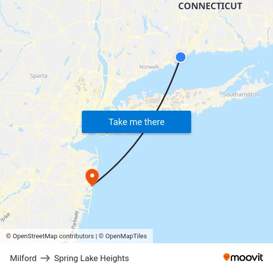 Milford to Spring Lake Heights map