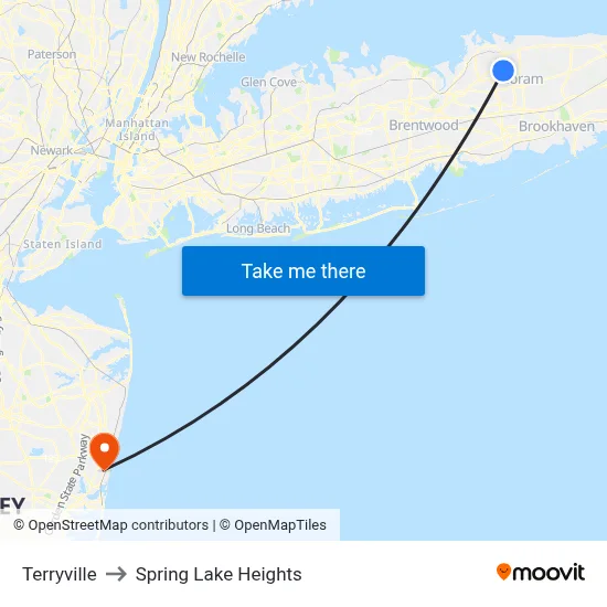 Terryville to Spring Lake Heights map