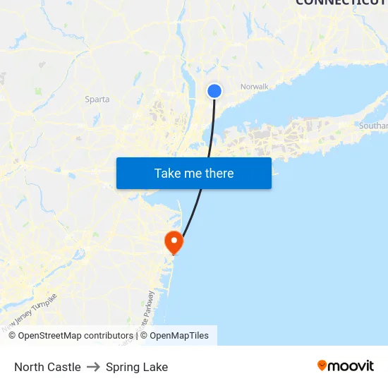 North Castle to Spring Lake map
