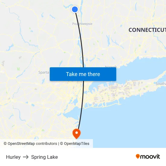 Hurley to Spring Lake map