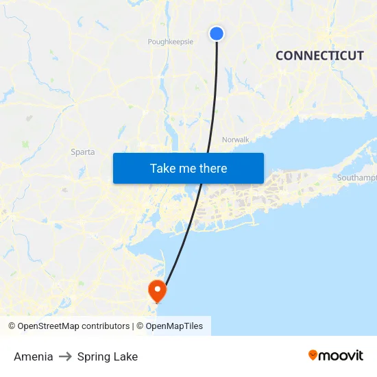 Amenia to Spring Lake map