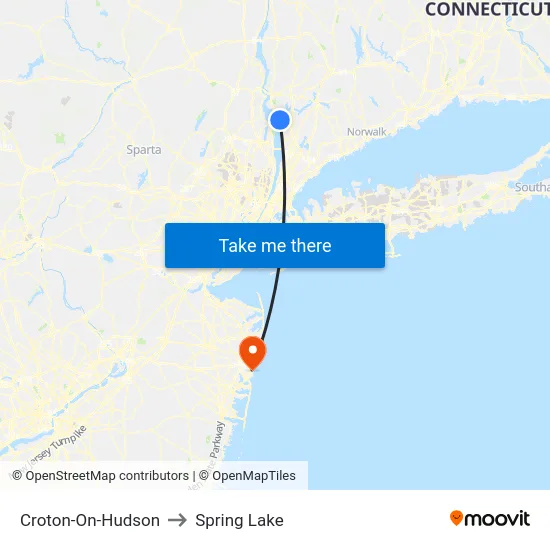 Croton-On-Hudson to Spring Lake map