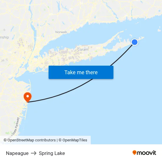 Napeague to Spring Lake map
