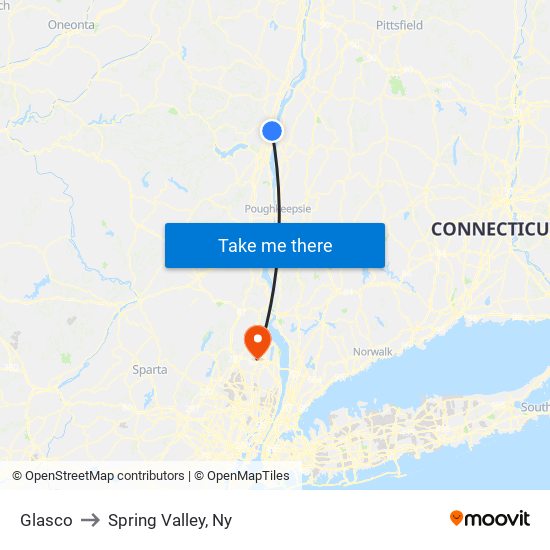 Glasco to Spring Valley, Ny map