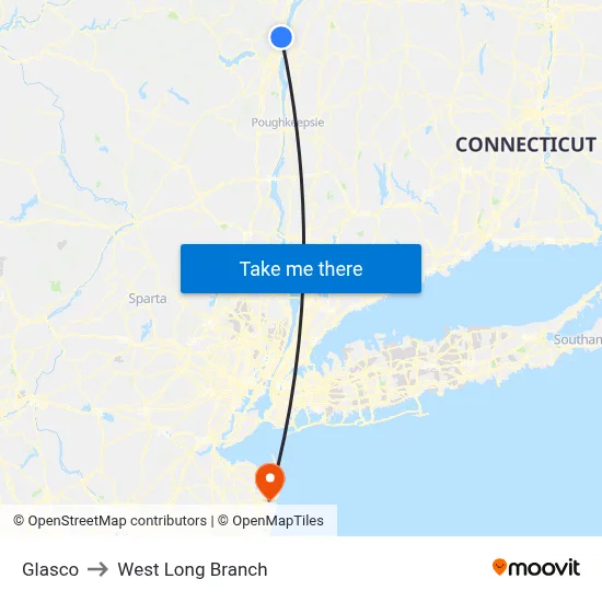 Glasco to West Long Branch map