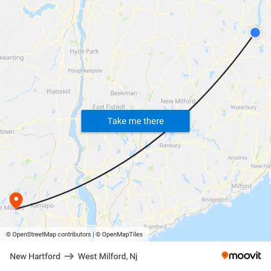 New Hartford to West Milford, Nj map