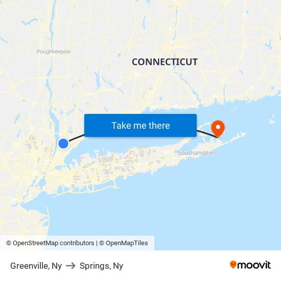 Greenville to Springs, Ny map