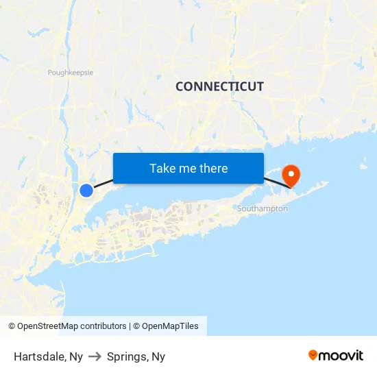 Hartsdale to Springs, Ny map