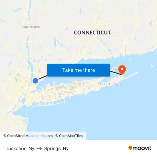 Tuckahoe to Springs, Ny map