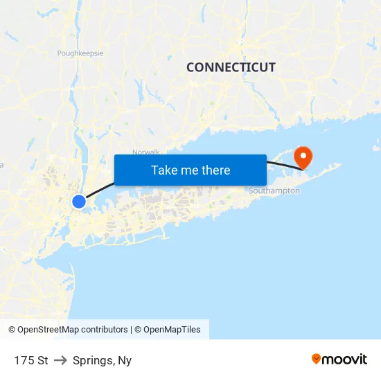 175 St to Springs, Ny map