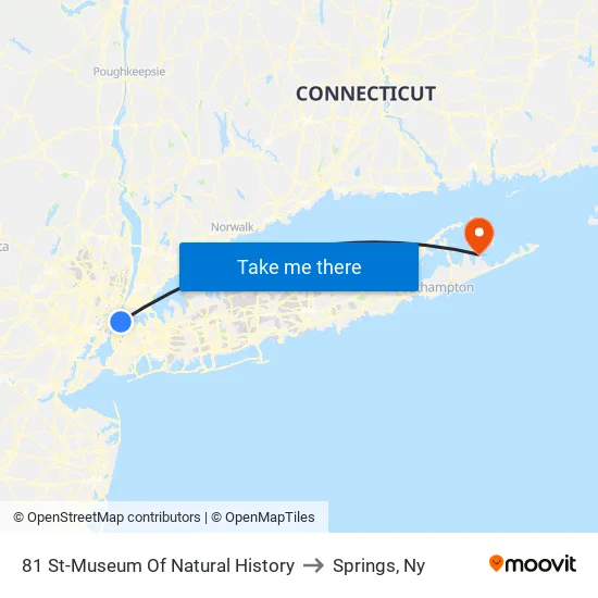 81 St-Museum Of Natural History to Springs, Ny map