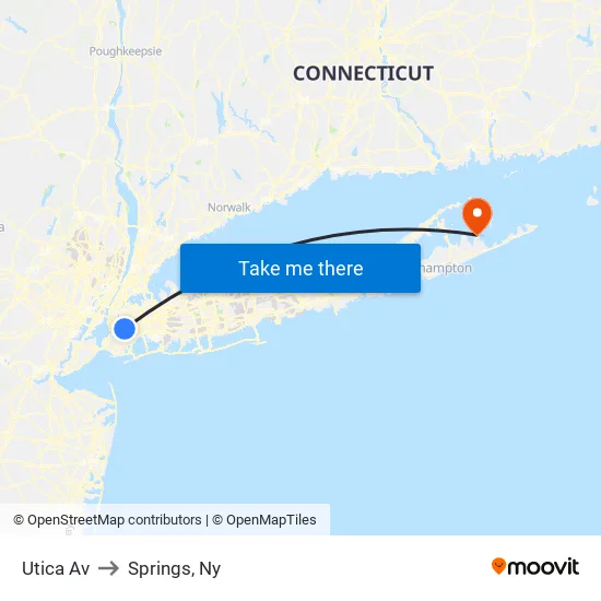 Utica Av to Springs, Ny map