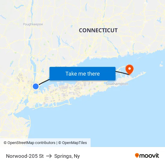 Norwood-205 St to Springs, Ny map