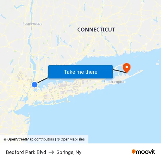 Bedford Park Blvd to Springs, Ny map
