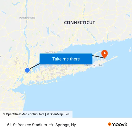 161 St-Yankee Stadium to Springs, Ny map