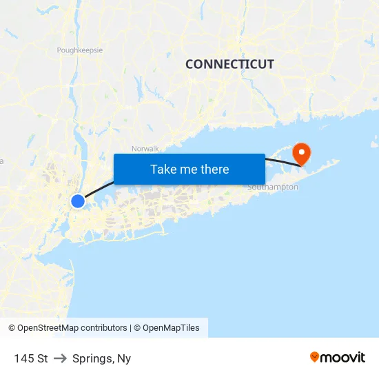 145 St to Springs, Ny map