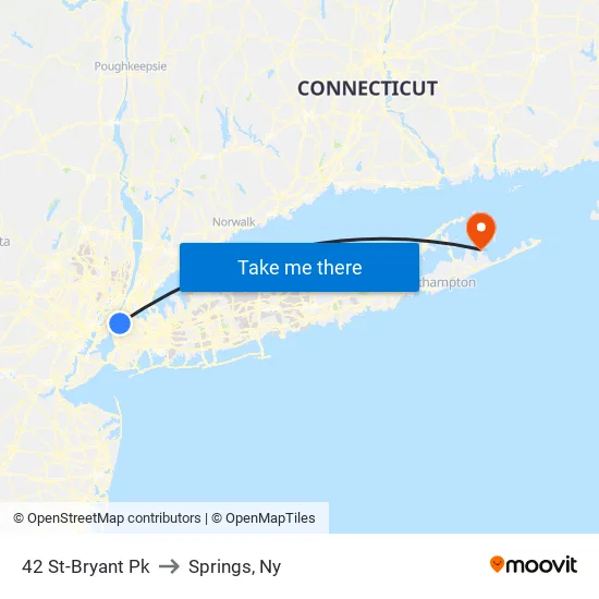 42 St-Bryant Pk to Springs, Ny map