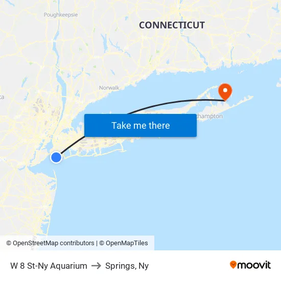 W 8 St-Ny Aquarium to Springs, Ny map