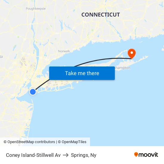 Coney Island-Stillwell Av to Springs, Ny map