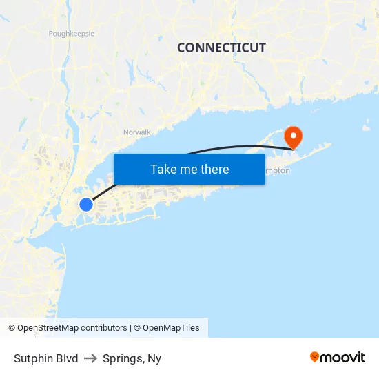 Sutphin Blvd to Springs, Ny map