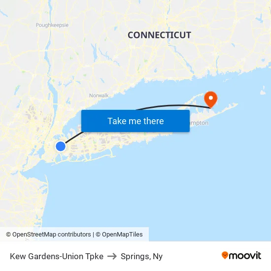Kew Gardens-Union Tpke to Springs, Ny map