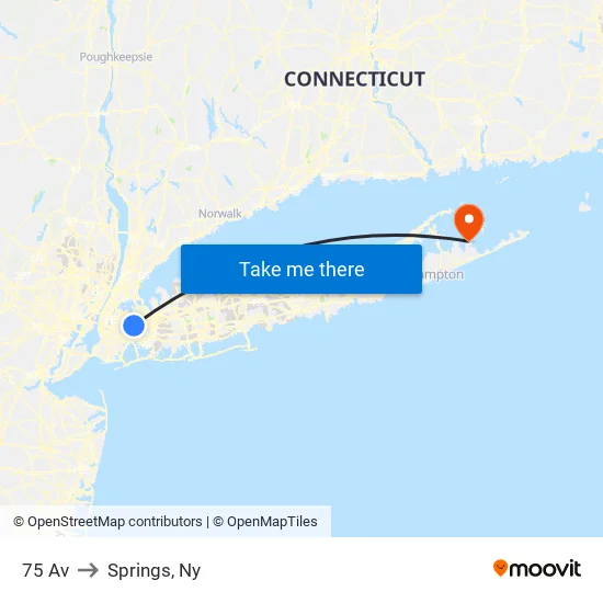 75 Av to Springs, Ny map