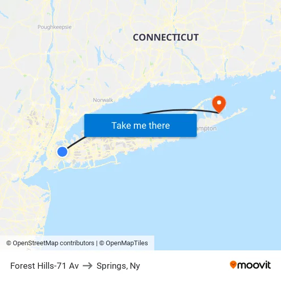 Forest Hills-71 Av to Springs, Ny map