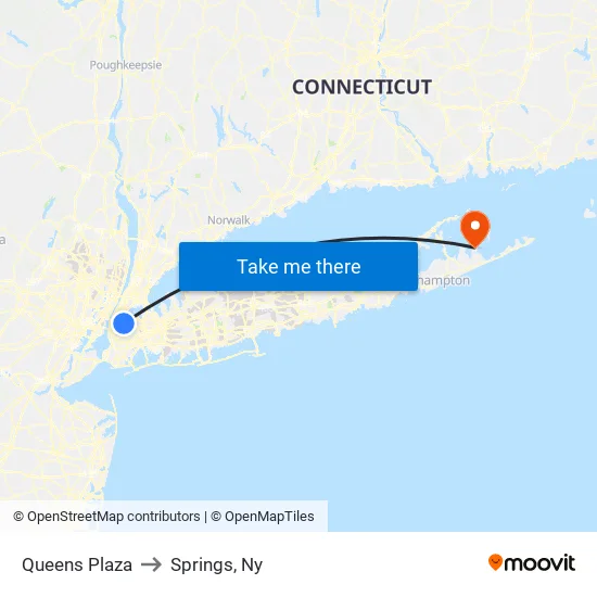 Queens Plaza to Springs, Ny map