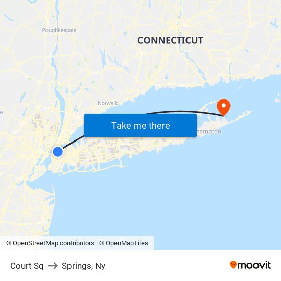 Court Sq to Springs, Ny map