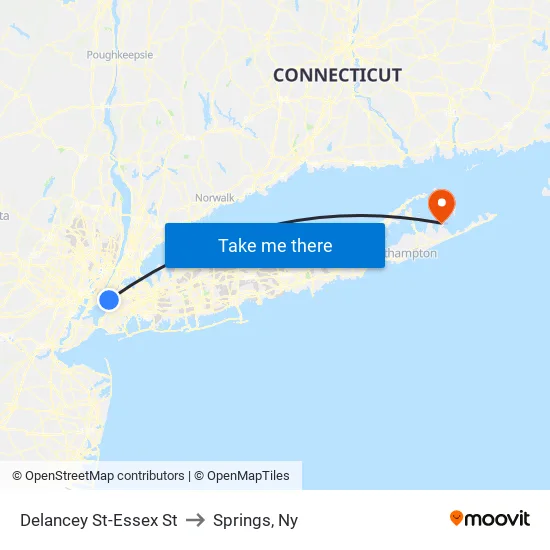 Delancey St-Essex St to Springs, Ny map