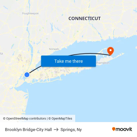 Brooklyn Bridge-City Hall to Springs, Ny map
