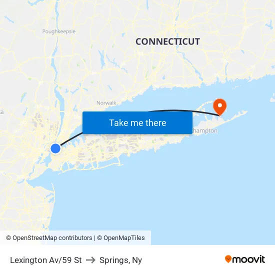 Lexington Av/59 St to Springs, Ny map