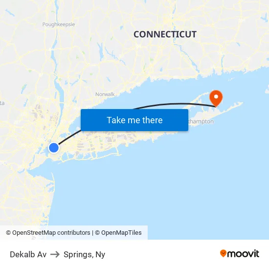 Dekalb Av to Springs, Ny map