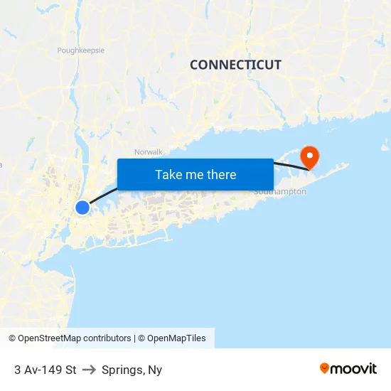 3 Av-149 St to Springs, Ny map
