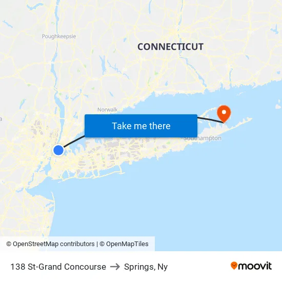 138 St-Grand Concourse to Springs, Ny map