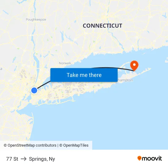 77 St to Springs, Ny map