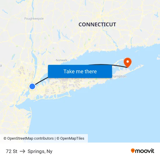 72 St to Springs, Ny map