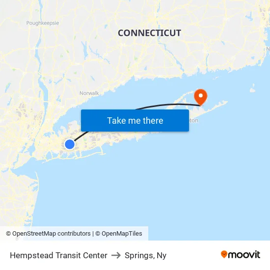 Hempstead Transit Center to Springs, Ny map